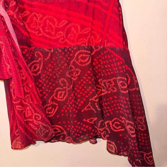 Free People Double Take Mini Dress Asymmetrical Red Sz XL - Picture 4 of 12